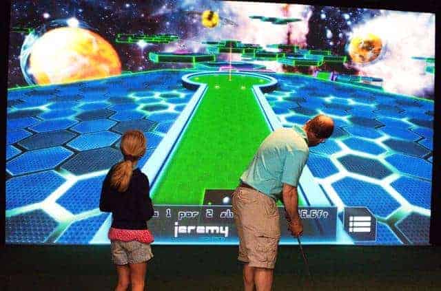 mini golf in space at Essex Indoor Golf Center