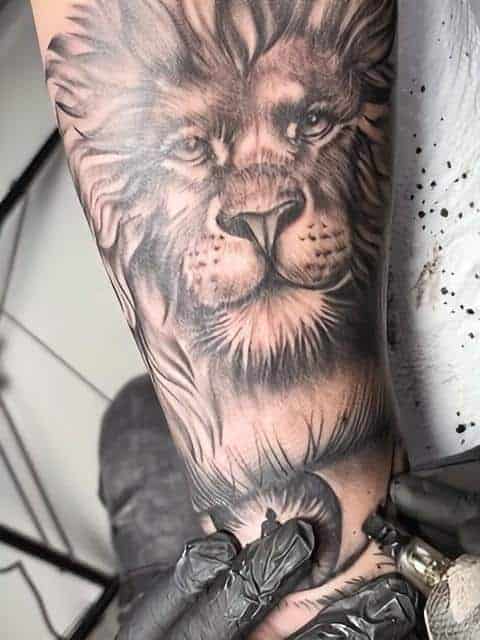 Lion tattoo at Route 9 Tattoo & Body Piercing